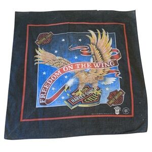 Vintage Motor Harley Davidson Freedom on the Wing Bandana Handkerchief Scarf